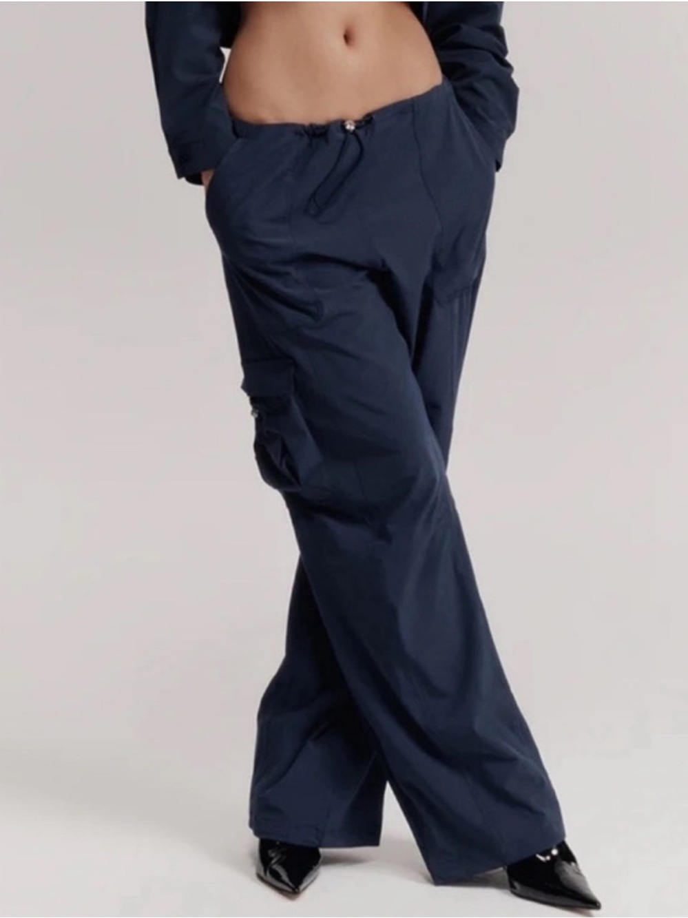 Alo Yoga Low Rise Megastar Cargo Pant Navy Blue Size Medium
